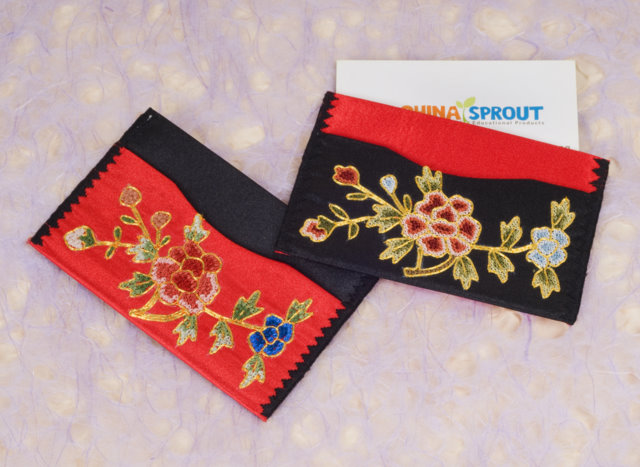 Embroidered Wallet Card Holder Phone Case