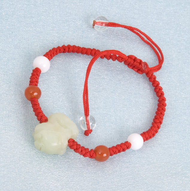 Little Super Star Tiger Chinese Zodiac Red String Bracelet (24K)