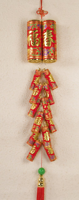 Source Traditional Chinese New Year Decoration Fabric Firecrackers