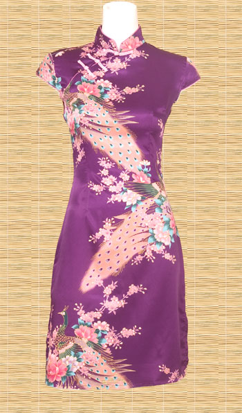Peacock Design Mandarin Dress Chinese Apparel Women Women s Dresses
