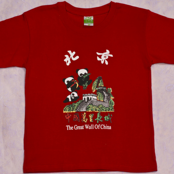 Great Wall of China Decor Childrens Short Sleeve Cool T-Shirt,Polyester,Surreal