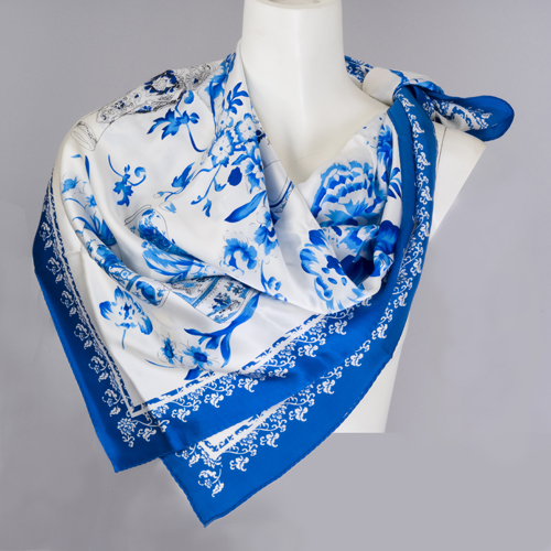 Blue and White Silk Scarf | Chinese Accessories | Women | Scarves