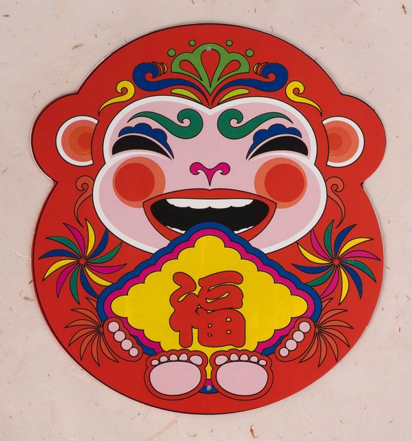 chinese new year monkey lanterns