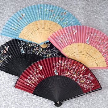 Butterfly and Flower Sandalwood Fans | Chinese Accessories | Women ...