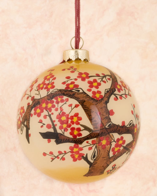 Hand-Painted Glass Ornaments - Flowers | Home Décor | Christmas | Ornaments