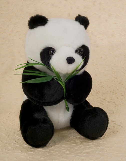Panda Holding Bamboo Toys Play Dolls